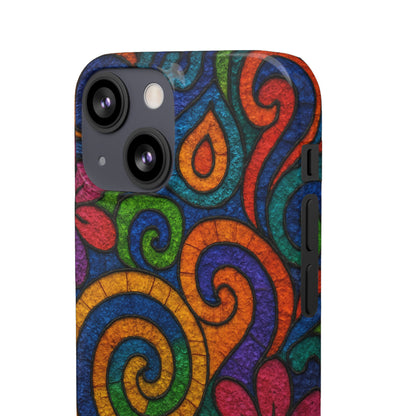 Psychedelic Hippie Phone Case, Boho Rainbow Retro 70s Groovy Art Cover