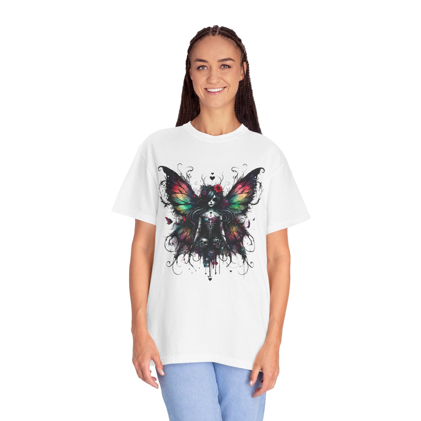 Gothic Fairy Tattoo T-shirt, Dark Fantasy Tee, Alternative Clothing, Magical Creature Shirt, Unique Gift Idea