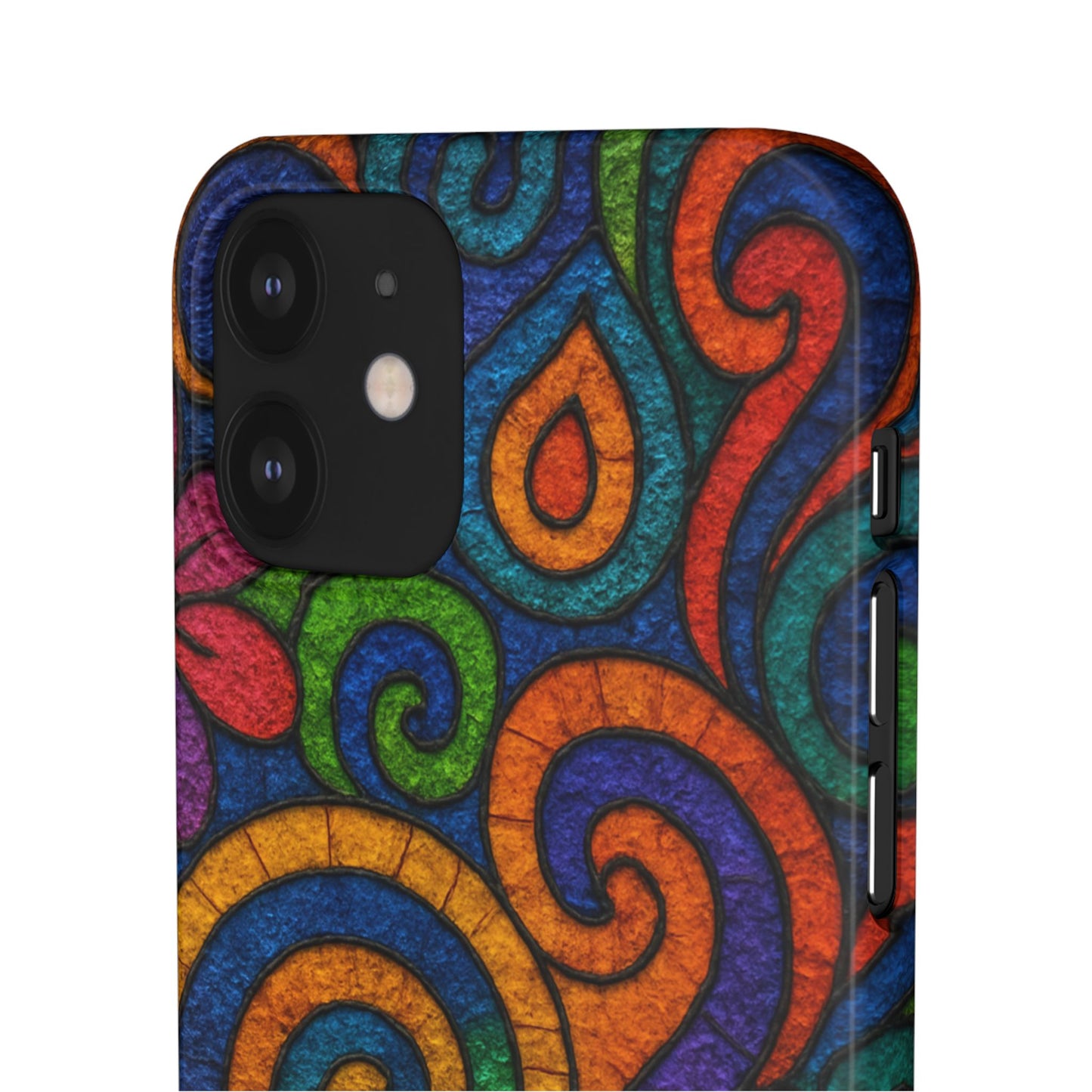 Psychedelic Hippie Phone Case, Boho Rainbow Retro 70s Groovy Art Cover