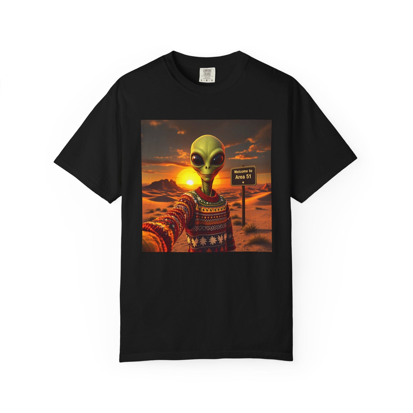 T-Shirt Alien Ugly Sweater,  Area 51 Christmas Tee, Funny Extraterrestrial Shirt, UFO Lover Gift, Space Holiday Top
