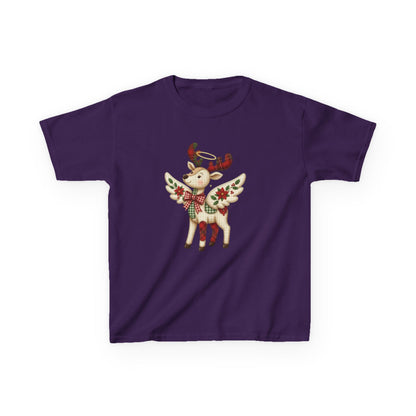 Christmas Deer Patchwork Kids Tee - Festive Children's Clothing