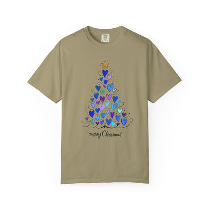 Cute Christmas Tree Heart Unisex T-shirt, Holiday Shirt, Festive Tee, Christmas Gift, Xmas Clothing
