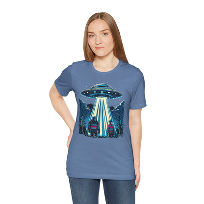Alien Spaceship and Bigfoot Ugly Christmas Sweater Tee