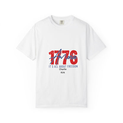Comfort Colors T-shirt 1776 America Freedom Charlie Kirk Unisex