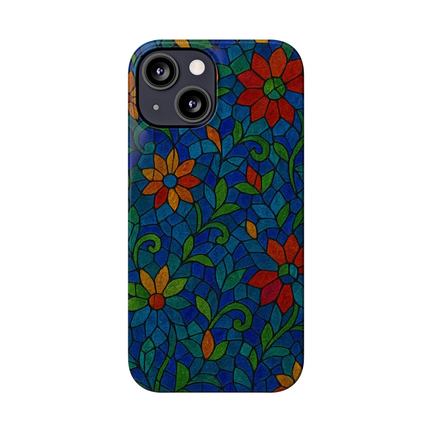 Slim Phone Cases Mystic Aura Mosaic  | 3D Iridescent Glass Tiles | Bohemian Energy Design