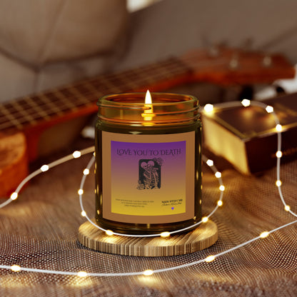 Love You to Death Candle – Halloween Skeleton Couple Hug, Coconut Apricot Wax Scented Candle  (9oz)