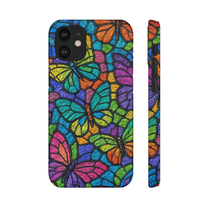 Psychedelic Butterfly Mosaic Phone Case, Trippy Hippie Butterflies,  Rainbow Stained-Glass Art Cover | Boho Festival Aesthetic Case