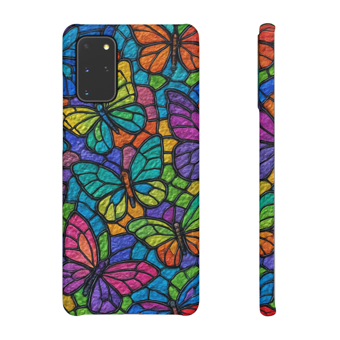 Psychedelic Butterfly Mosaic Phone Case, Trippy Hippie Butterflies,  Rainbow Stained-Glass Art Cover | Boho Festival Aesthetic Case