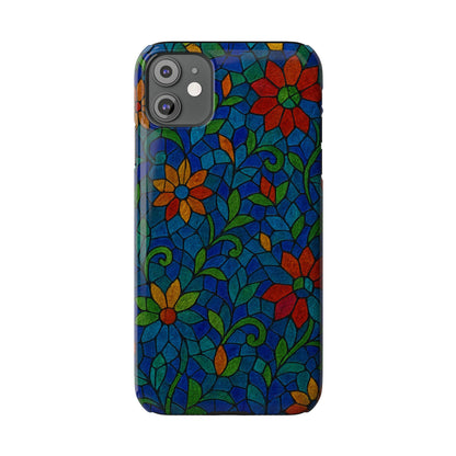 Slim Phone Cases Mystic Aura Mosaic  | 3D Iridescent Glass Tiles | Bohemian Energy Design