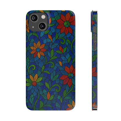 Slim Phone Cases Mystic Aura Mosaic  | 3D Iridescent Glass Tiles | Bohemian Energy Design
