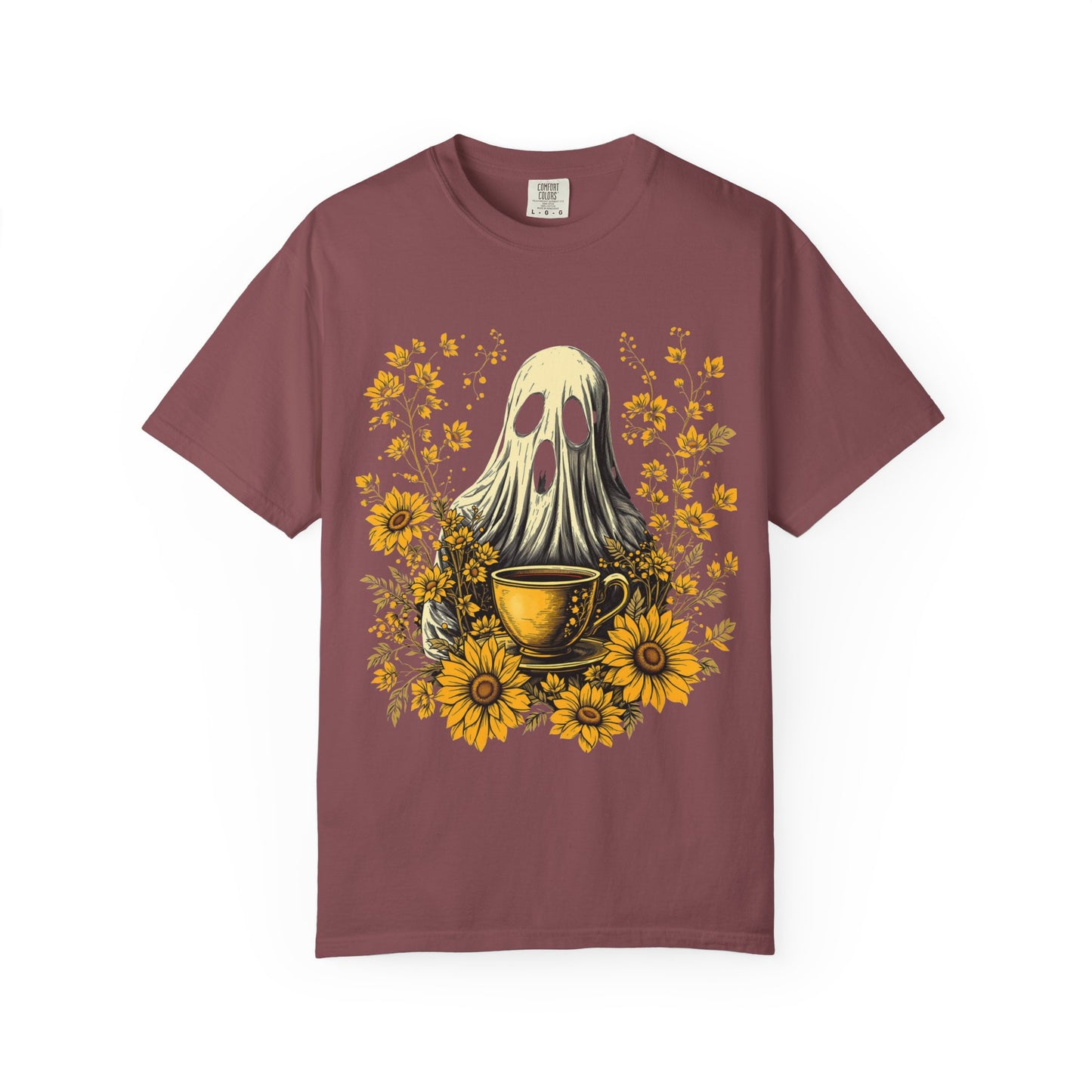 Halloween Ghost Coffee Drinking Unisex T-Shirt