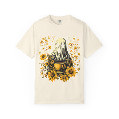 Halloween Ghost Coffee Drinking Unisex T-Shirt