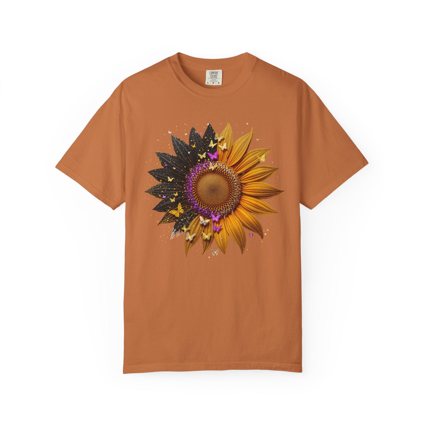 Sunflower Unisex Garment-Dyed T-shirt, Yellow Flower Tee, Floral Shirt, Botanical Top, Nature Lover Gift