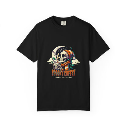 Spooki Coffee Skeleton Garment-Dyed T-shirt - Halloween Comfort Colors