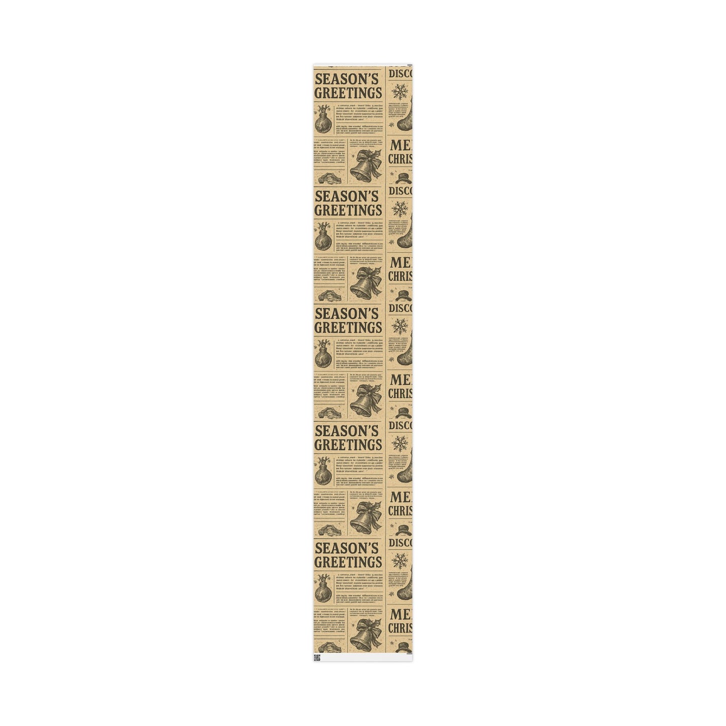Wrapping Papers Vintage Newspaper Christmas Wrapping Paper | Black & White Retro Holiday Gift Wrap