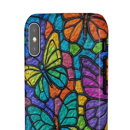 Psychedelic Butterfly Mosaic Phone Case, Trippy Hippie Butterflies,  Rainbow Stained-Glass Art Cover | Boho Festival Aesthetic Case