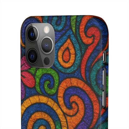 Psychedelic Hippie Phone Case, Boho Rainbow Retro 70s Groovy Art Cover