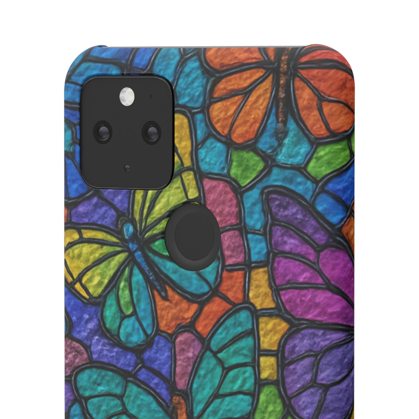 Psychedelic Butterfly Mosaic Phone Case, Trippy Hippie Butterflies,  Rainbow Stained-Glass Art Cover | Boho Festival Aesthetic Case