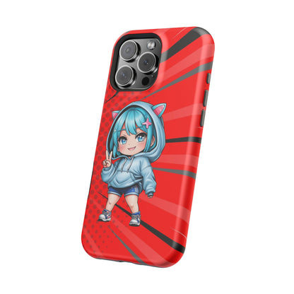Phone Cases, Cute Chibi Girl in Cat Hoodie, Kawaii Anime Design, Protective Cover, Gift for Anime Fans, Cute Phone Accessories, Cat Lover