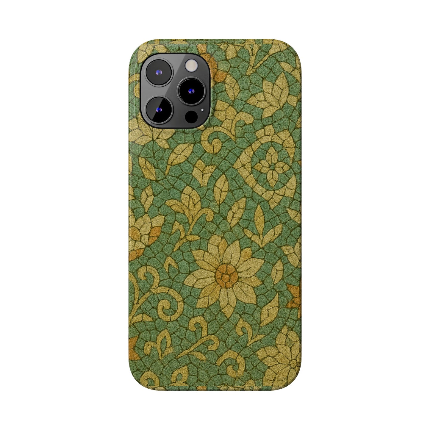 Slim Phone Cases Desert Bloom Boho Mosaic iPhone Case | Handcrafted Ceramic Tile Look | Warm Terracotta & Rose