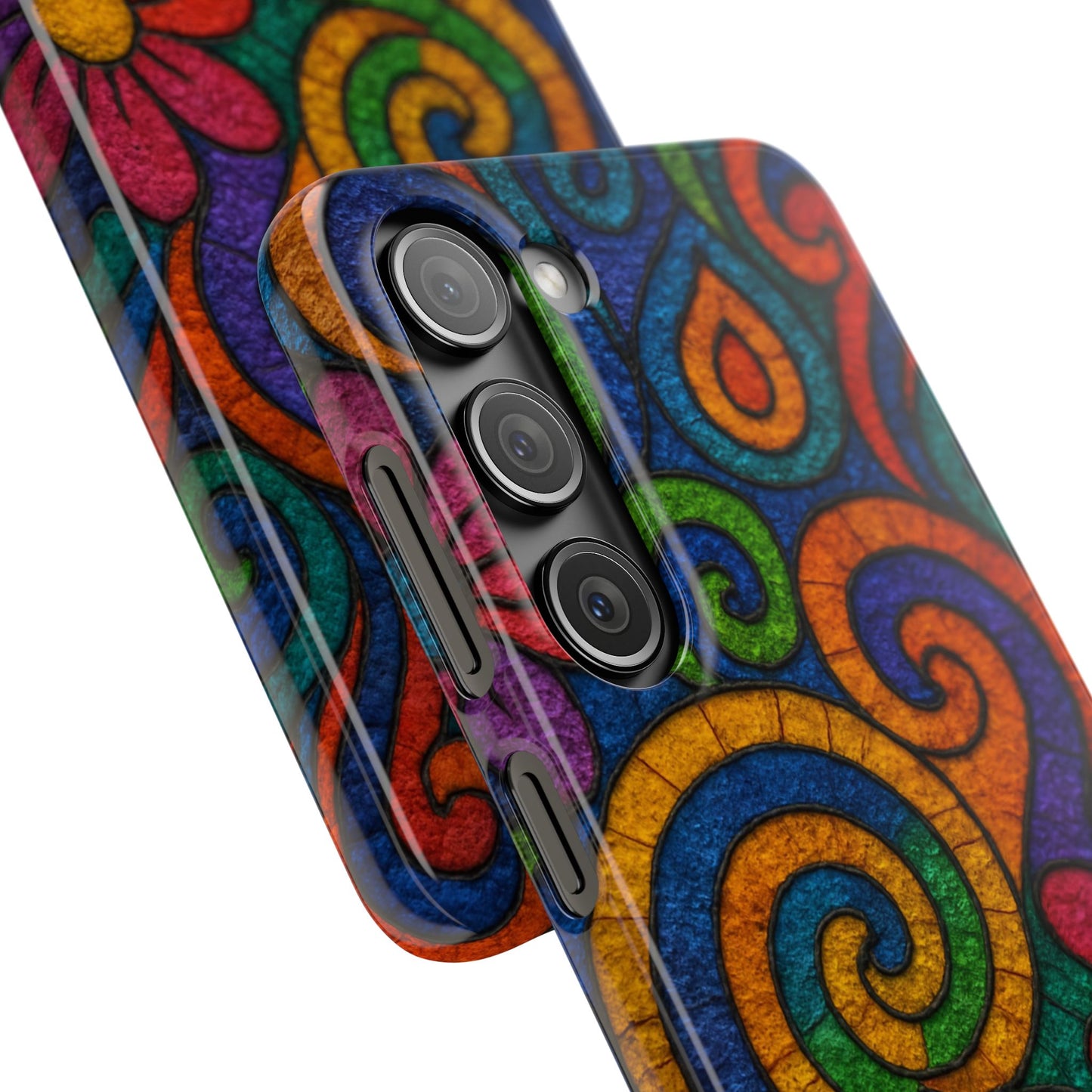 Psychedelic Hippie Phone Case, Boho Rainbow Retro 70s Groovy Art Cover