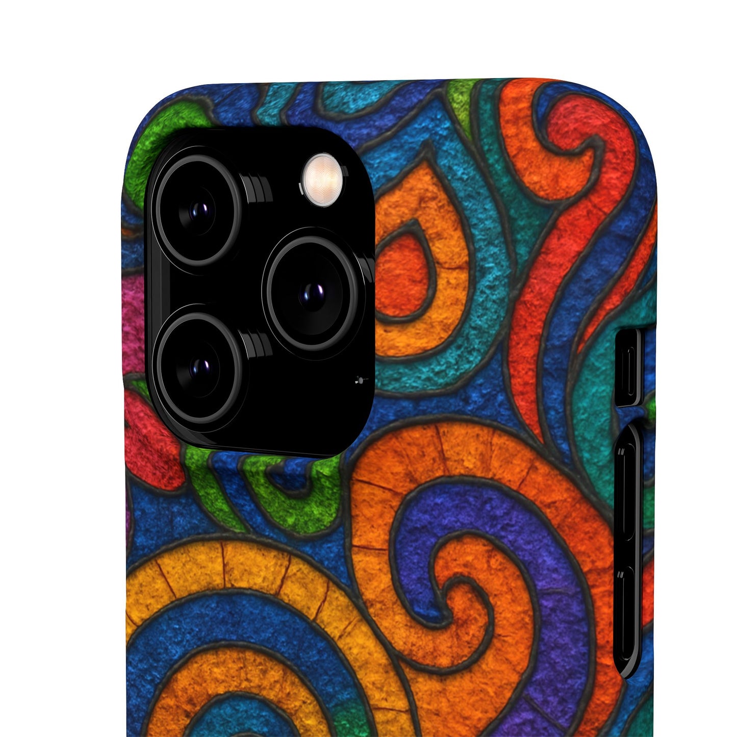 Psychedelic Hippie Phone Case, Boho Rainbow Retro 70s Groovy Art Cover