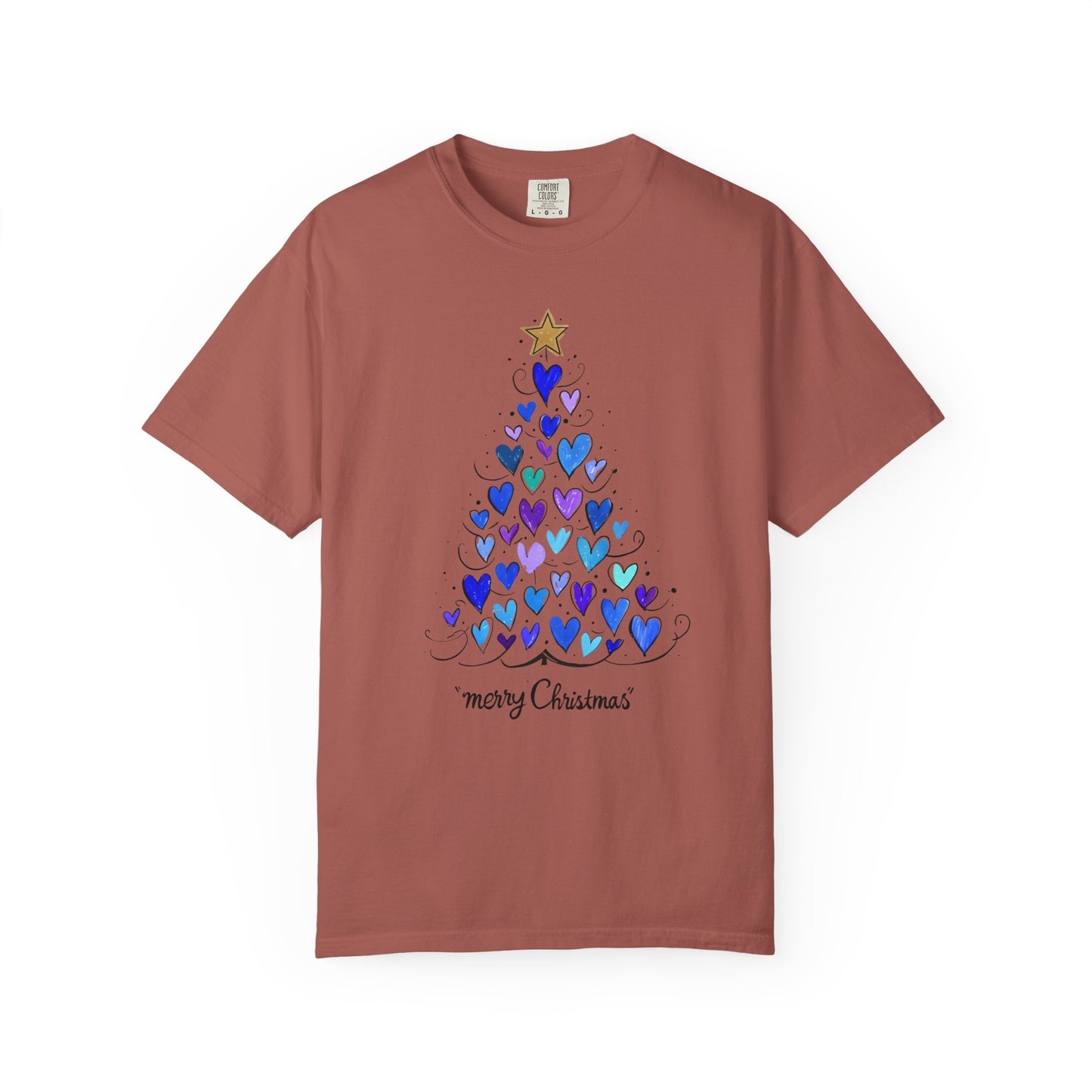 Cute Christmas Tree Heart Unisex T-shirt, Holiday Shirt, Festive Tee, Christmas Gift, Xmas Clothing
