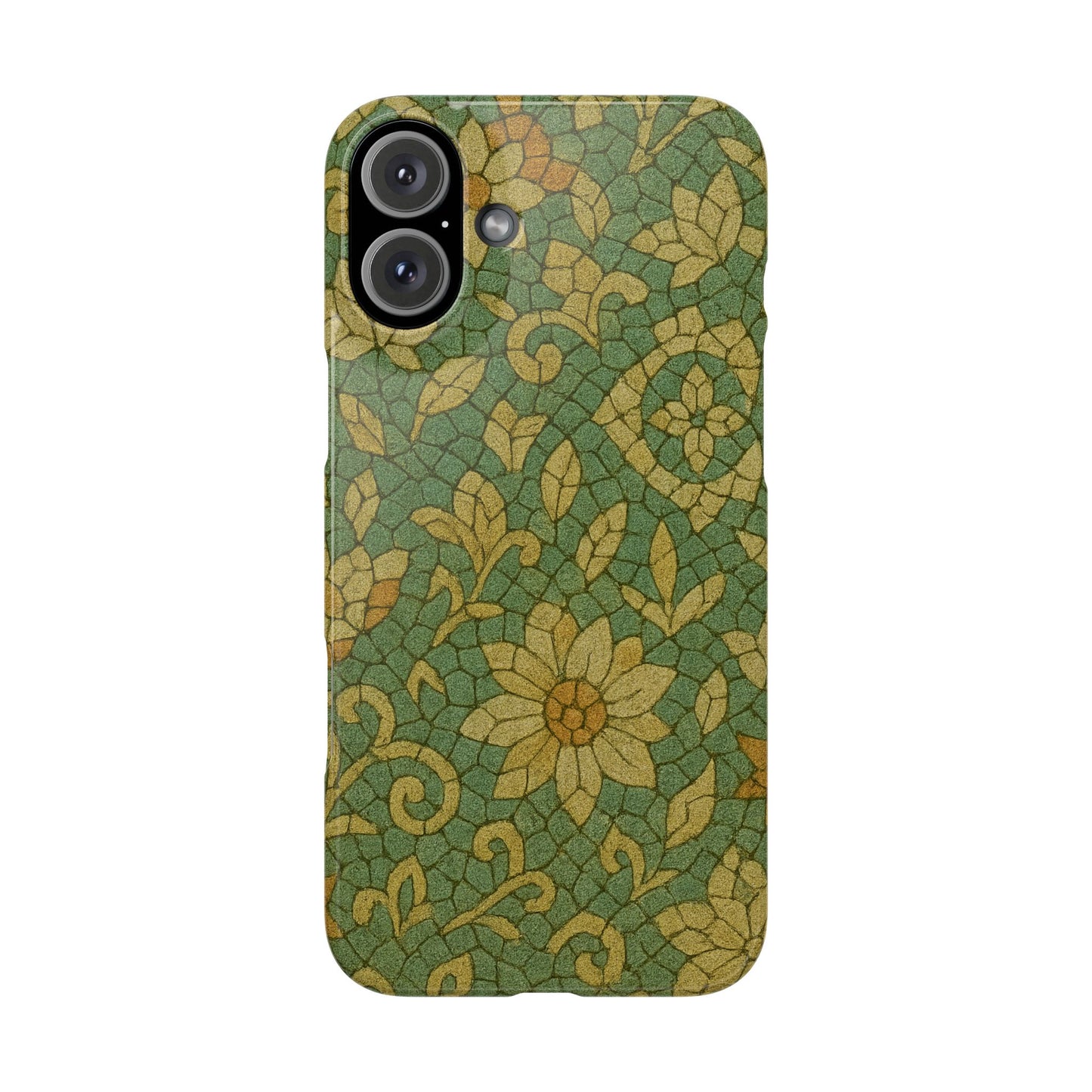 Slim Phone Cases Desert Bloom Boho Mosaic iPhone Case | Handcrafted Ceramic Tile Look | Warm Terracotta & Rose