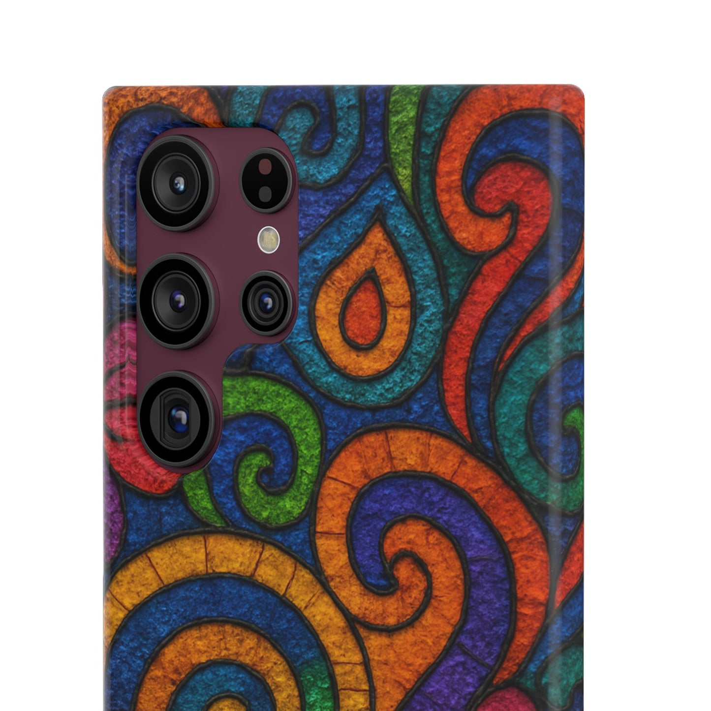 Psychedelic Hippie Phone Case, Boho Rainbow Retro 70s Groovy Art Cover