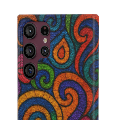 Psychedelic Hippie Phone Case, Boho Rainbow Retro 70s Groovy Art Cover