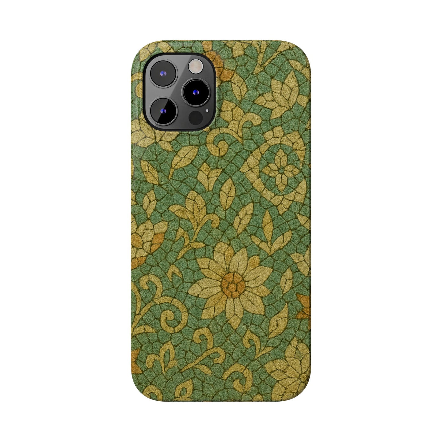Slim Phone Cases Desert Bloom Boho Mosaic iPhone Case | Handcrafted Ceramic Tile Look | Warm Terracotta & Rose