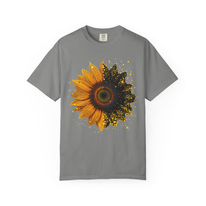 Sunflower Unisex Garment-Dyed T-shirt, Yellow Flower Tee, Floral Shirt, Botanical Top, Nature Lover Gift