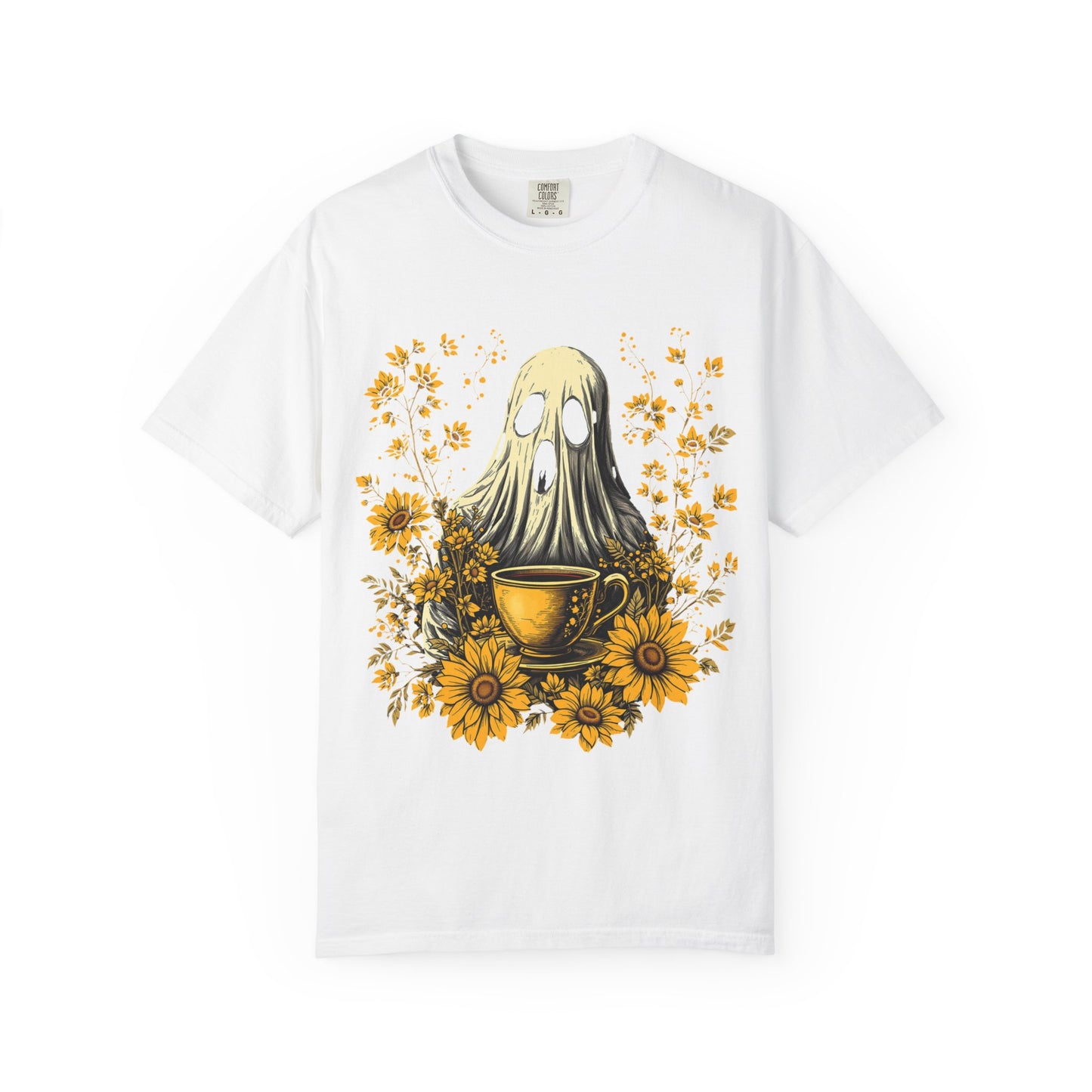 Halloween Ghost Coffee Drinking Unisex T-Shirt