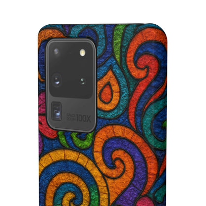 Psychedelic Hippie Phone Case, Boho Rainbow Retro 70s Groovy Art Cover
