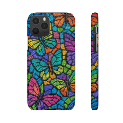 Psychedelic Butterfly Mosaic Phone Case, Trippy Hippie Butterflies,  Rainbow Stained-Glass Art Cover | Boho Festival Aesthetic Case