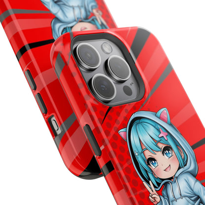 Phone Cases, Cute Chibi Girl in Cat Hoodie, Kawaii Anime Design, Protective Cover, Gift for Anime Fans, Cute Phone Accessories, Cat Lover