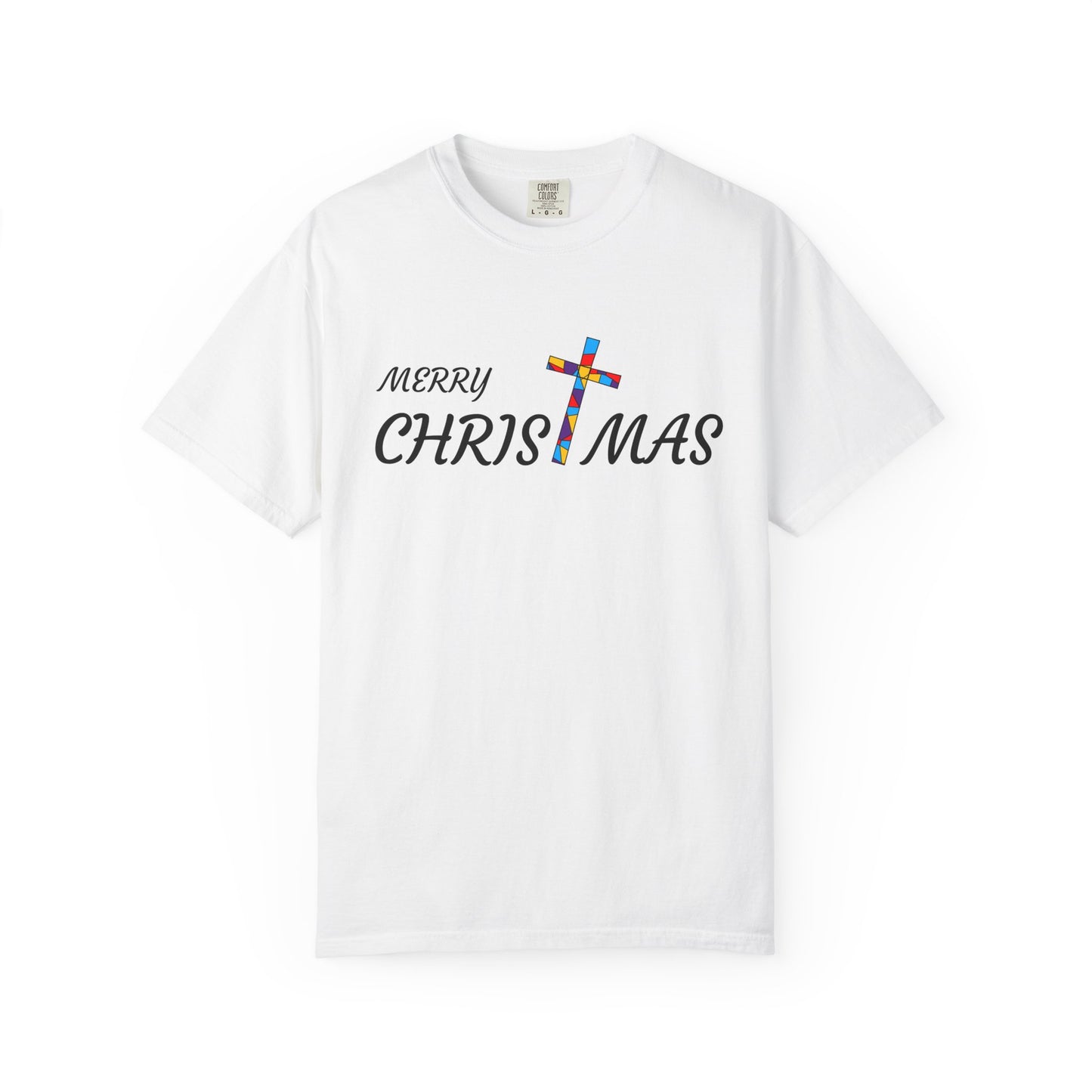 Merry Christmas Unisex  T-shirt with T Cross, Holiday Tee, Festive Shirt, Xmas Apparel, Religious Christmas Top