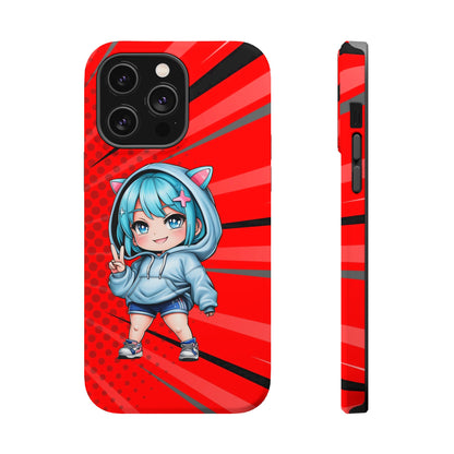 Phone Cases, Cute Chibi Girl in Cat Hoodie, Kawaii Anime Design, Protective Cover, Gift for Anime Fans, Cute Phone Accessories, Cat Lover