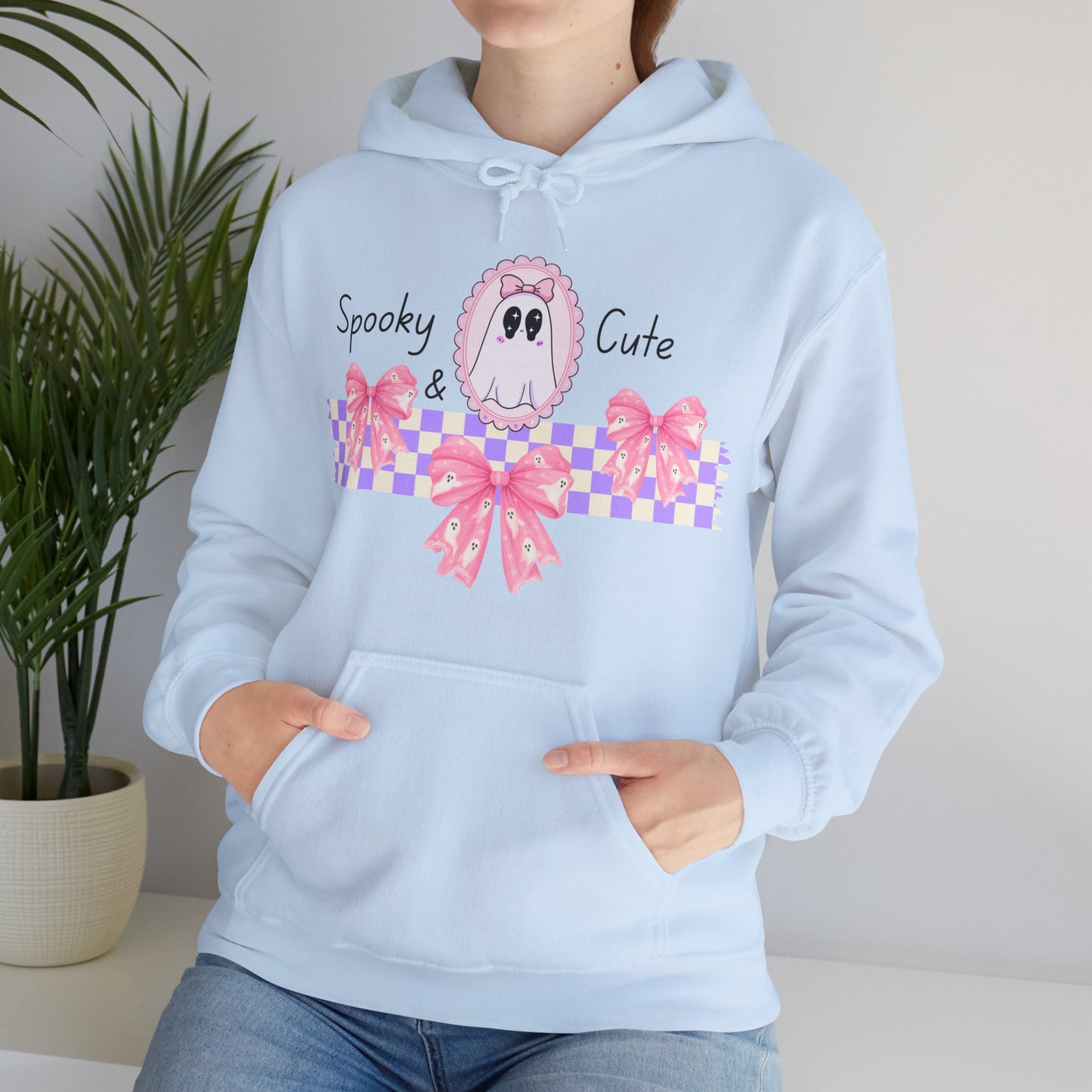 Spooky and Cute Pink Ghosts Unisex Hoodie - Halloween Sweatshirt, Gender-Neutral Pullover, Scary & Adorable Top