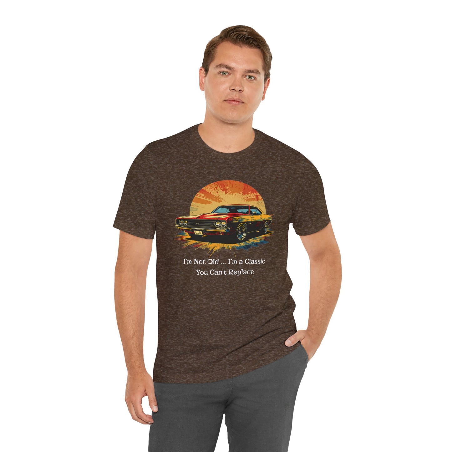 Vintage Car Lover Jersey Short Sleeve Tee - Iam not old you cant replace me