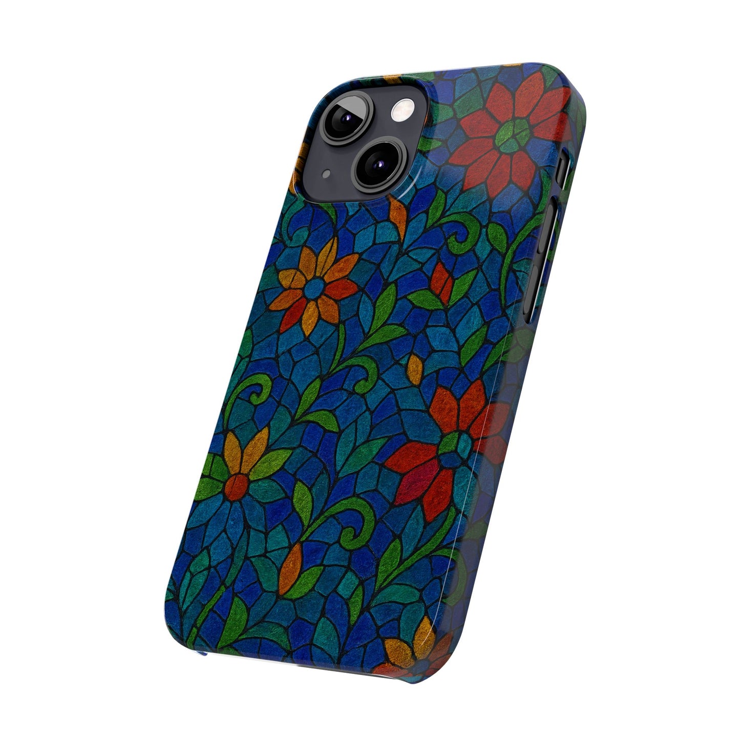 Slim Phone Cases Mystic Aura Mosaic  | 3D Iridescent Glass Tiles | Bohemian Energy Design