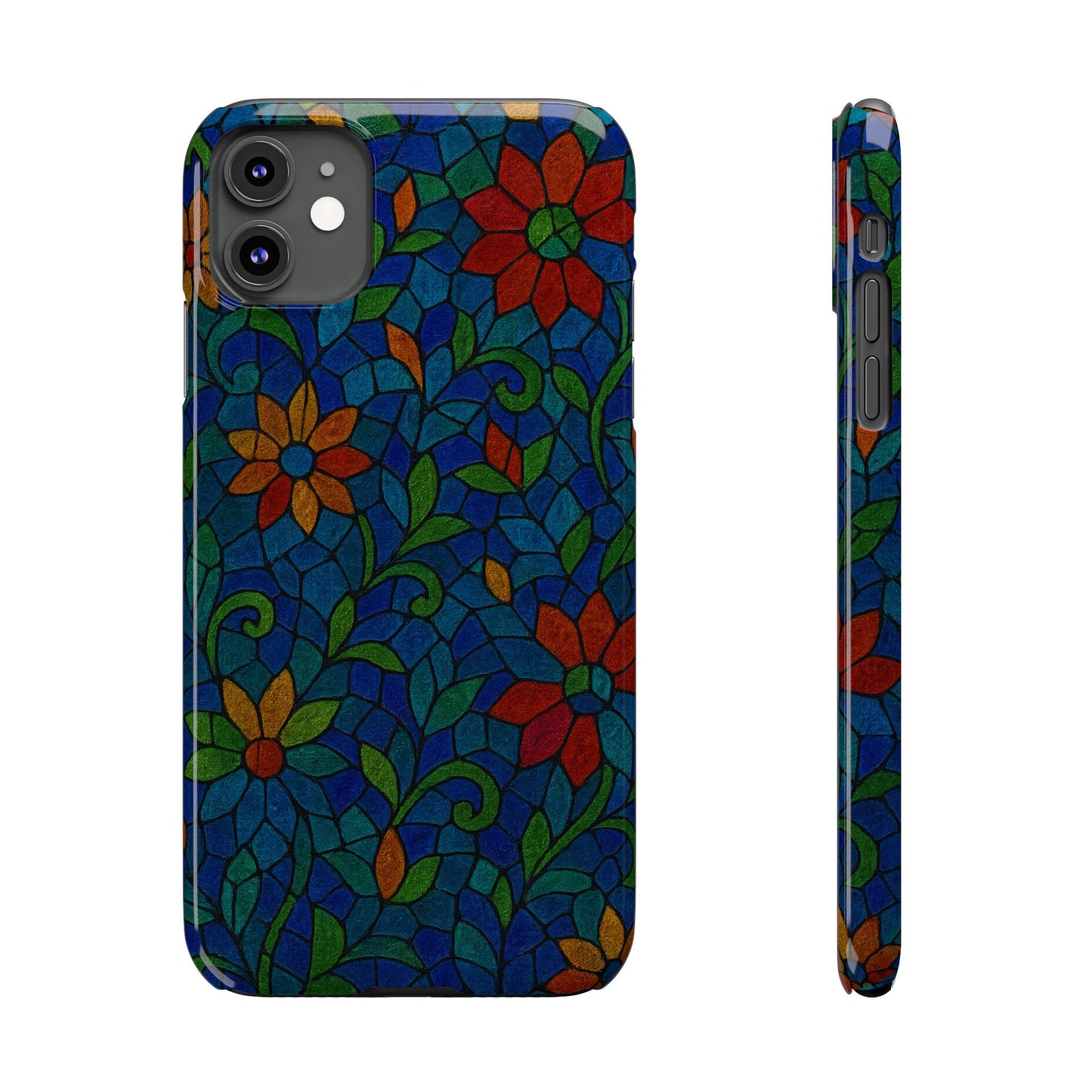 Slim Phone Cases Mystic Aura Mosaic  | 3D Iridescent Glass Tiles | Bohemian Energy Design