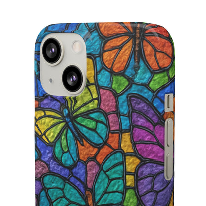 Psychedelic Butterfly Mosaic Phone Case, Trippy Hippie Butterflies,  Rainbow Stained-Glass Art Cover | Boho Festival Aesthetic Case