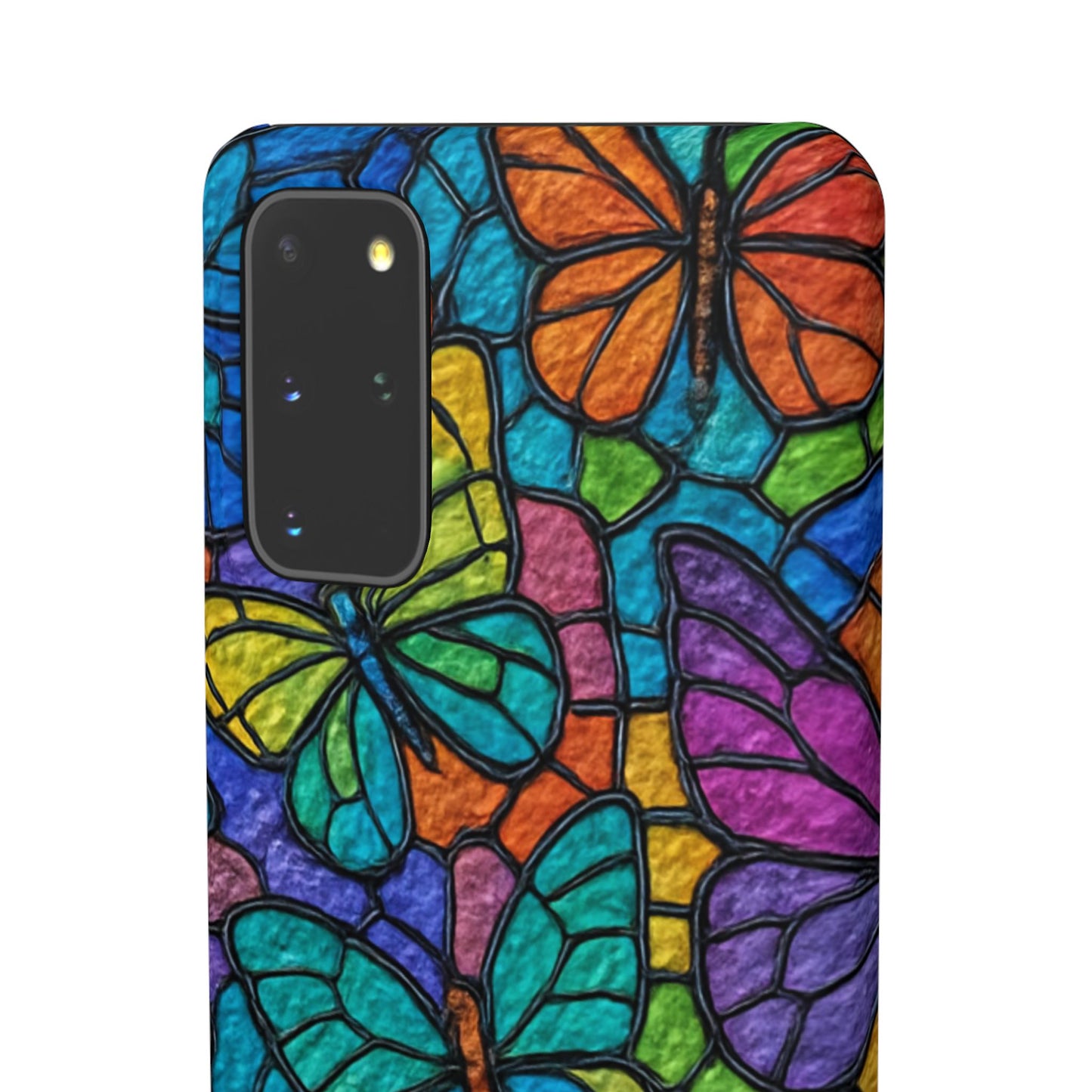 Psychedelic Butterfly Mosaic Phone Case, Trippy Hippie Butterflies,  Rainbow Stained-Glass Art Cover | Boho Festival Aesthetic Case