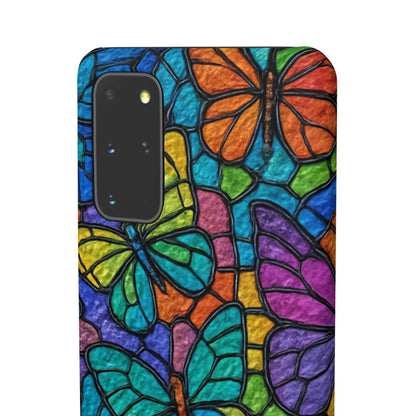 Psychedelic Butterfly Mosaic Phone Case, Trippy Hippie Butterflies,  Rainbow Stained-Glass Art Cover | Boho Festival Aesthetic Case