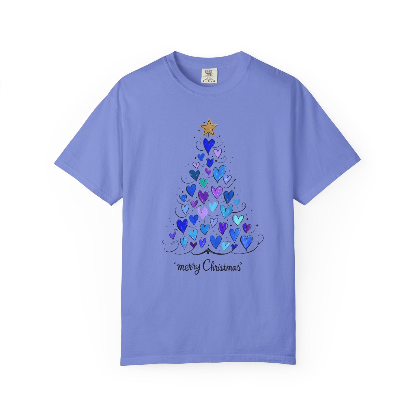 Cute Christmas Tree Heart Unisex T-shirt, Holiday Shirt, Festive Tee, Christmas Gift, Xmas Clothing