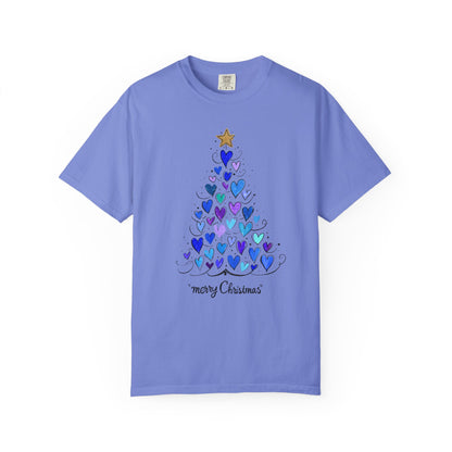 Cute Christmas Tree Heart Unisex T-shirt, Holiday Shirt, Festive Tee, Christmas Gift, Xmas Clothing