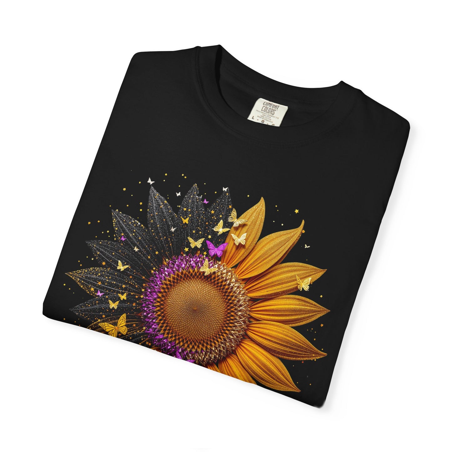 Sunflower Unisex Garment-Dyed T-shirt, Yellow Flower Tee, Floral Shirt, Botanical Top, Nature Lover Gift