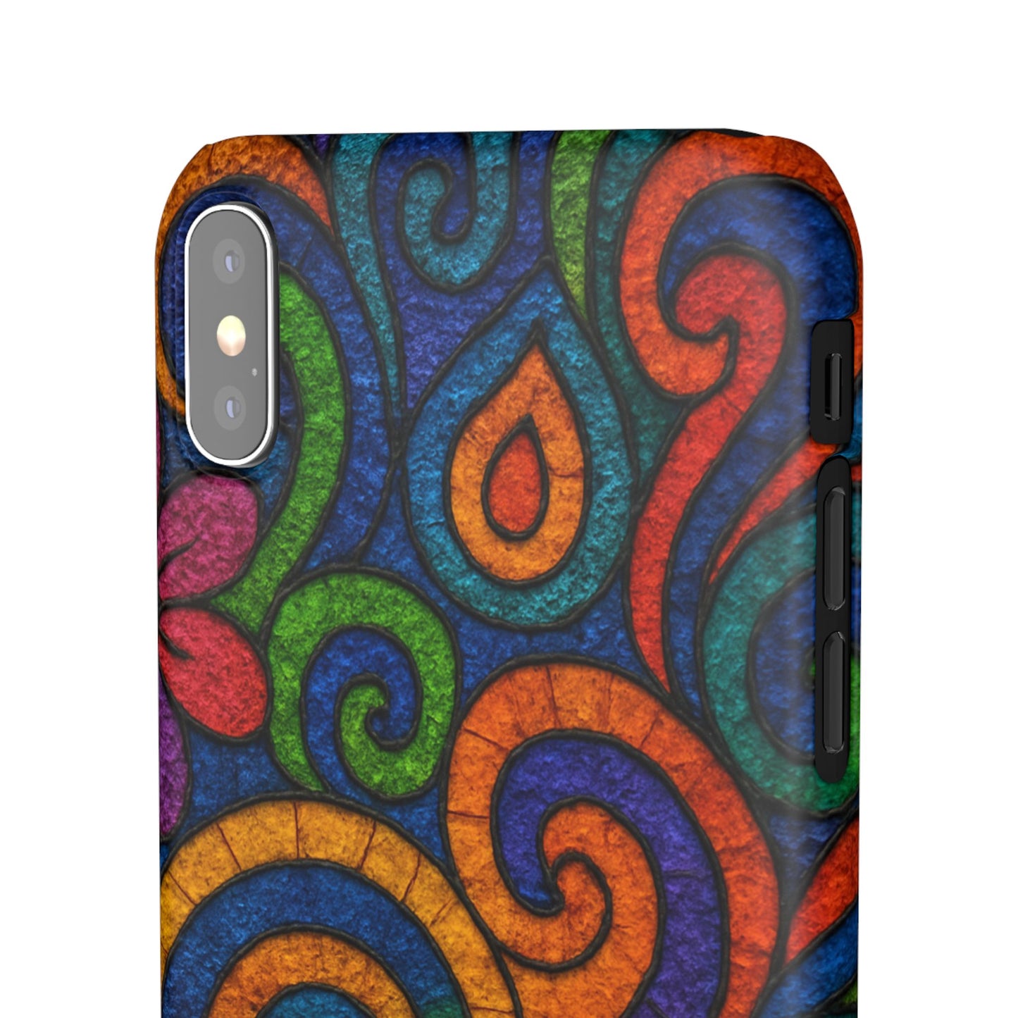 Psychedelic Hippie Phone Case, Boho Rainbow Retro 70s Groovy Art Cover