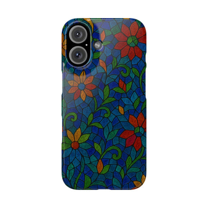Slim Phone Cases Mystic Aura Mosaic  | 3D Iridescent Glass Tiles | Bohemian Energy Design